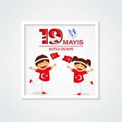 Vector illustration of Turkey Youth and Sports Day social media feed template