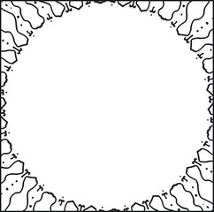 Colorless Decorative Doodle Frame Vector  Background