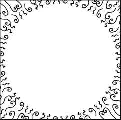 Doodles Square Border  Vector  background