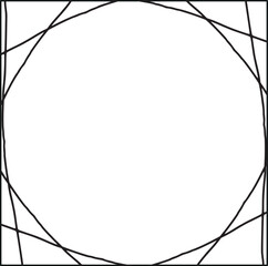decorative geometric hand-drawn lines square border vector background 