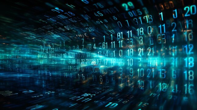 A representation of data flow through a digital space, suggesting information overload and cyber complexity