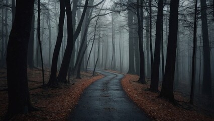 path in the forest, haunted forest.