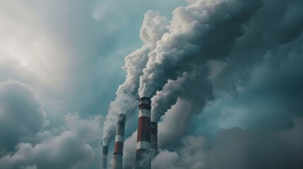 Close-up of industrial smokestacks releasing emissions from burning waste materials, highlighting air pollution concerns associated with incineration.