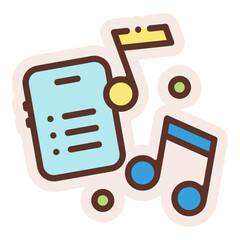music playlist app on mobile phone sticker