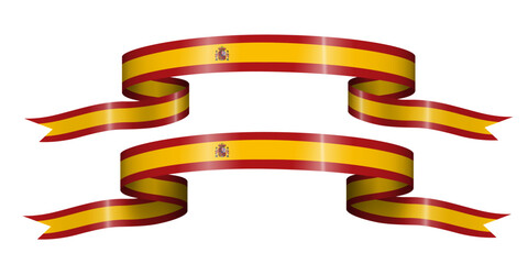 set of flag ribbon with colors of Spain for independence day celebration decoration