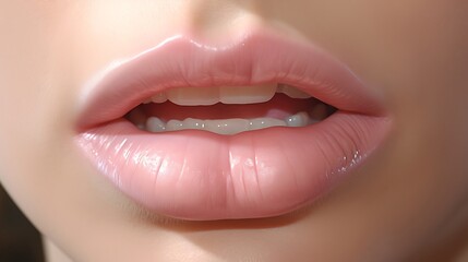 A Close-Up of a Girl's Lips: Capturing Detail
