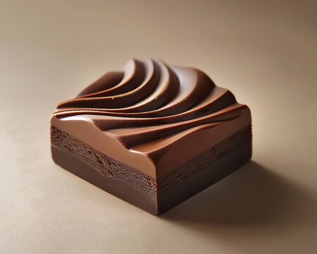 Zoom in on the delicate layers of a chocolate bonbon, showcasing the fine lines and edges that create a visually appealing composition