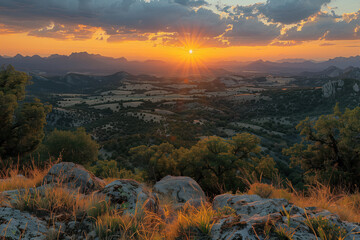 Fototapeta premium Beautiful Sunset, Generative AI