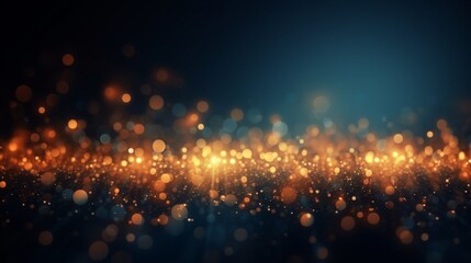 A luxuriously rich image of sparkling golden bokeh particles against a dark backdrop signifying opulence