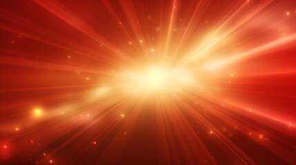 The artwork features an intense, glowing burst of light shining brightly against a deep red backdrop