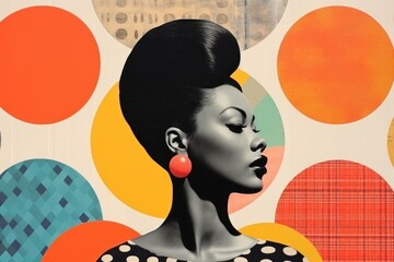 Black woman portrait earring adult.
