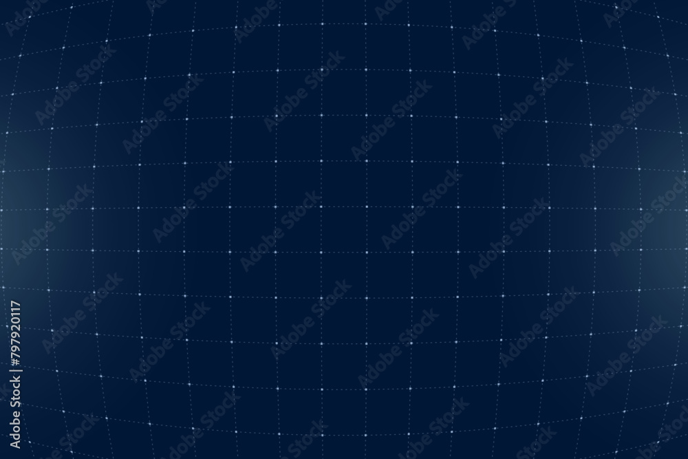 Poster vr hud futuristic interface voluminous square grid. line and dot head up display blue pattern. digit