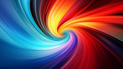 A mesmerizing abstract design showcasing a dynamic swirl of bright rainbow hues