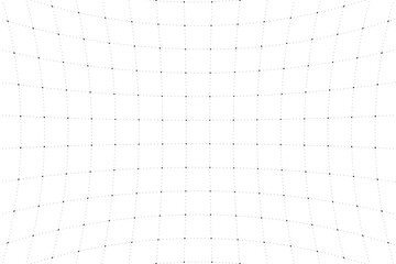 VR HUD futuristic interface voluminous square grid. Line and dot head up display pattern. Digital UI screen convex mesh. GUI digital hi tech visor backdrop. FUI Sci Fi cockpit dashboard display. Eps