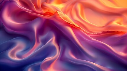 Obraz premium A vibrant and fluid abstract design inspired by the aurora borealis, combining silk textures with luminescent colors for a luxurious visual experience.