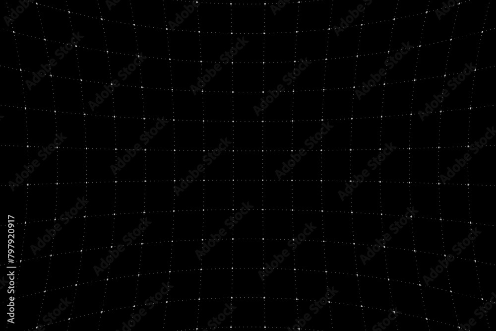 Poster vr hud futuristic interface voluminous square grid. line and dot head up display pattern. digital ui