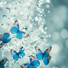水辺の青い蝶々