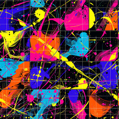 Obraz premium Fabricate a tile with neon abstract graffiti