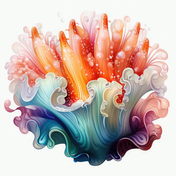 recommend clip art: Watercolor colorful Nudibranch Illustration, Generative Ai