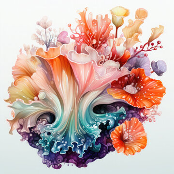recommend clip art: Watercolor colorful Nudibranch Illustration, Generative Ai