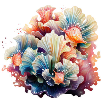 recommend clip art: Watercolor colorful Nudibranch Illustration, Generative Ai