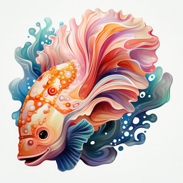 recommend clip art: Watercolor colorful Nudibranch Illustration, Generative Ai