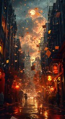 Fototapeta premium beautiful night view of the city