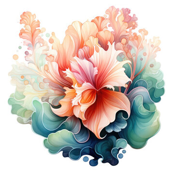 recommend clip art: Watercolor colorful Nudibranch Illustration, Generative Ai