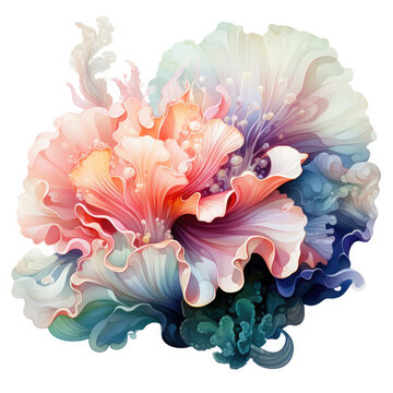 recommend clip art: Watercolor colorful Nudibranch Illustration, Generative Ai
