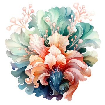 recommend clip art: Watercolor colorful Nudibranch Illustration, Generative Ai