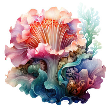 recommend clip art: Watercolor colorful Nudibranch Illustration, Generative Ai