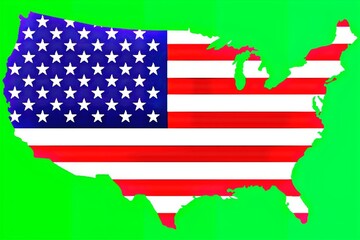American country map flag