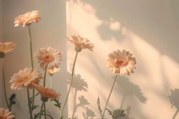Picture a lush nature background adorned with wildflowers, illuminated by the perfect play of light. The hyper-realistic details. Beautiful simple AI generated image in 4K, unique.