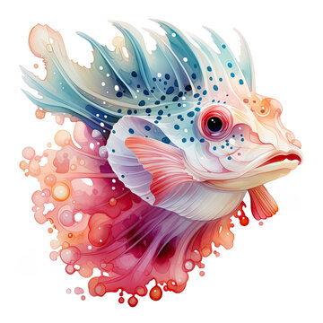 recommend clip art: Watercolor colorful Nudibranch Illustration, Generative Ai