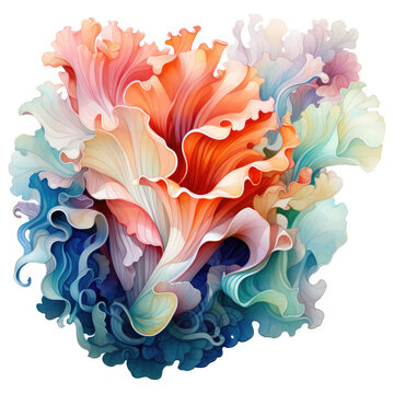 recommend clip art: Watercolor colorful Nudibranch Illustration, Generative Ai