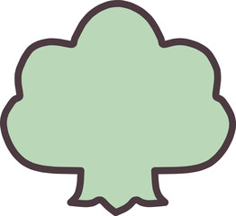 かわいい木の形のシンプルなシルエットのイラスト