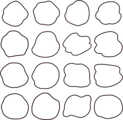 丸っこい緩い形のフレーム、流体シェイプのセット