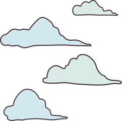 雲の形の可愛くてシンプルなフレームセット