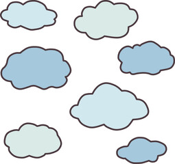 雲の形の可愛くてシンプルなフレームセット