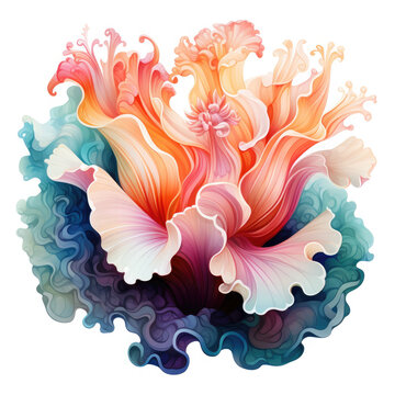 recommend clip art: Watercolor colorful Nudibranch Illustration, Generative Ai