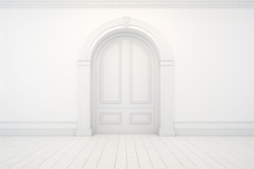 Fototapeta premium Door entry mockup white architecture indoors.