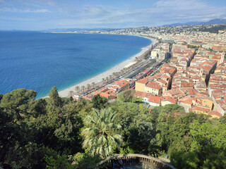 Panorama sur Nice et la Côte d'Azur depuis la colline du château