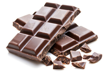 Rich chocolate bar on white