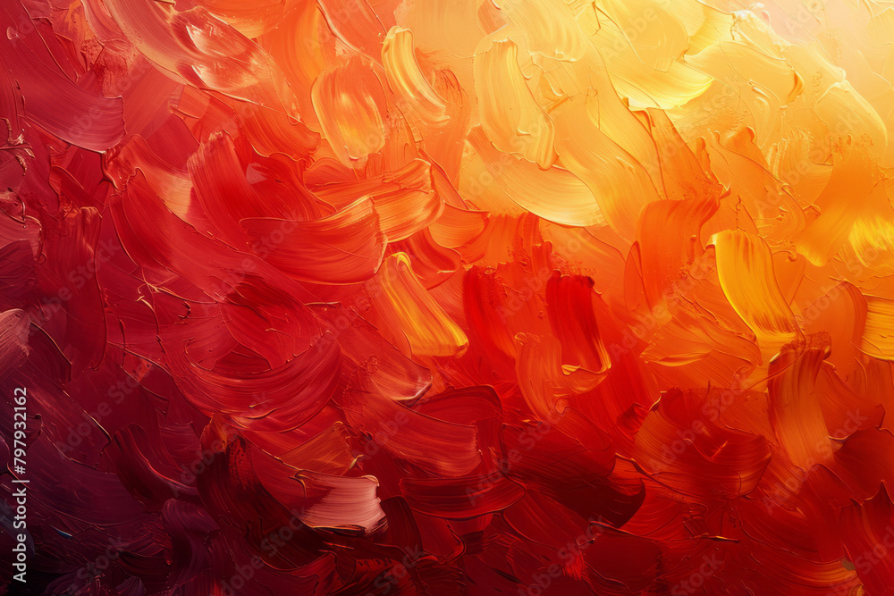 Aufkleber a fiery abstract expressionist design with explosive vector strokes in red, orange, and yellow, sugg