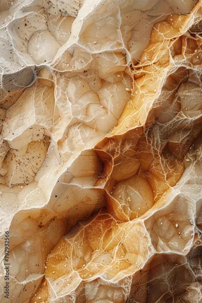 Poster A textured abstract design with granular vector speckles in shades of brown and cream, resembling sand or dirt,