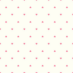 Seamless pattern of cute pink hearts. Background, valentines day, kids, wrapping paper. Vector illustration