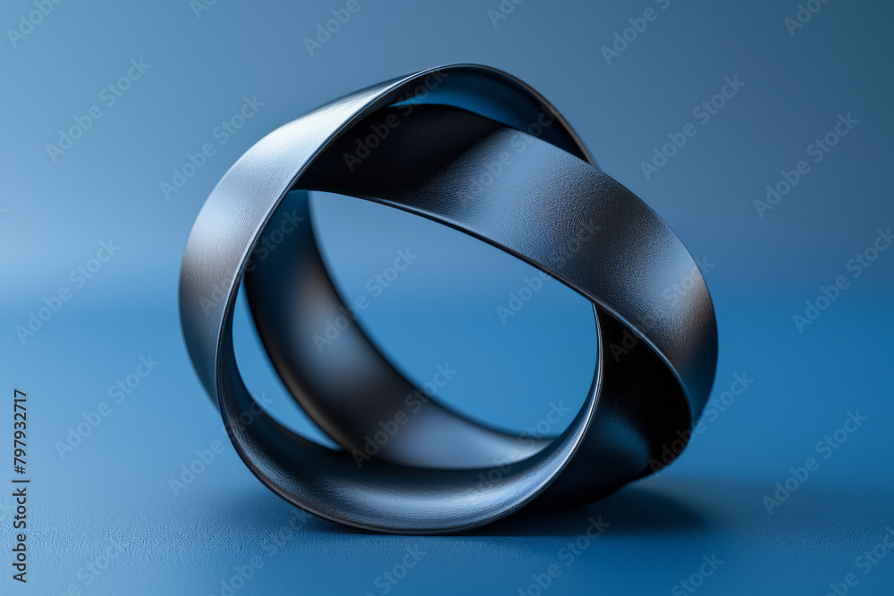 Poster Design a vector-based MÃ¶bius strip that appears to twist infinitely, enhancing the depth of a seemingly flat image,