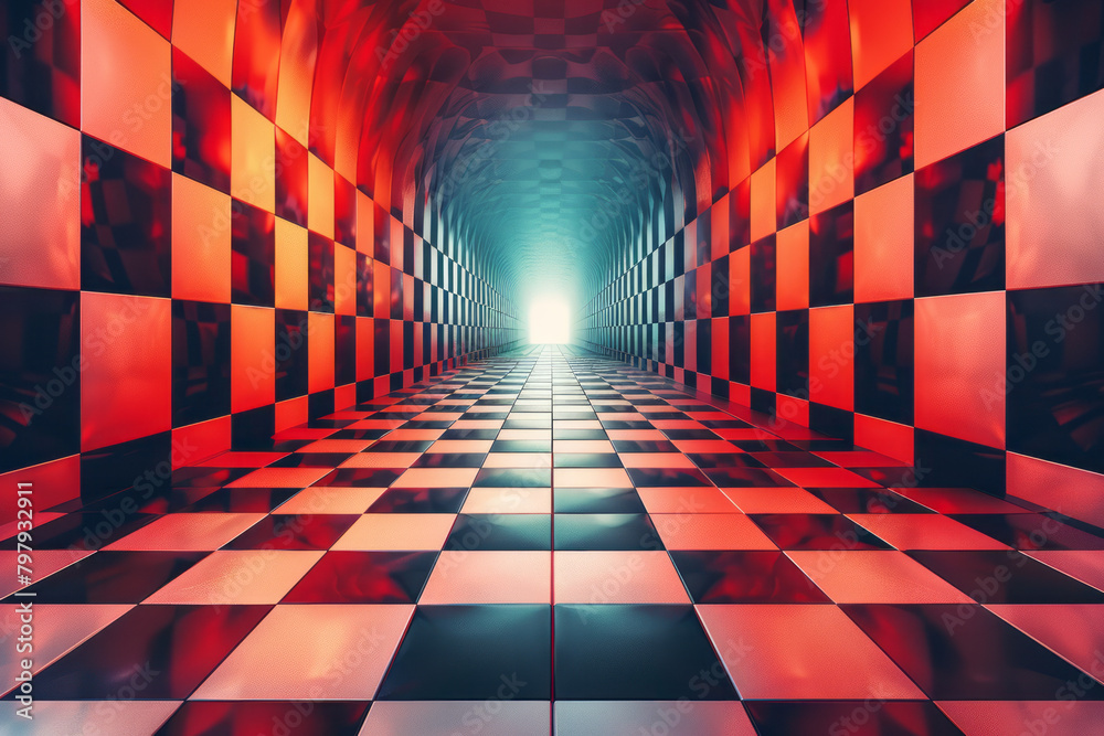 Leinwandbilder design a vector artwork featuring a checkerboard with subtle color gradations that fool the eye into