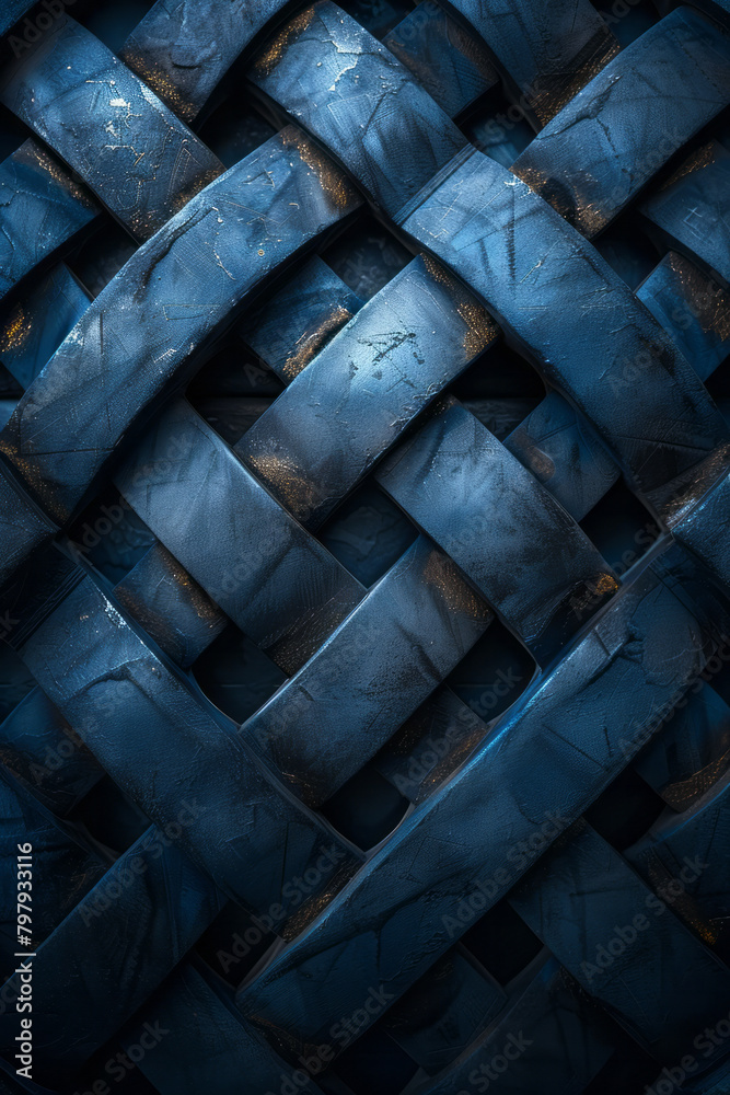Fototapete Create a vector design with interlocking rings that appear to be woven together, adding depth through layering,