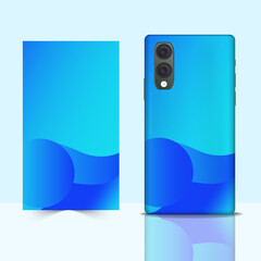 This is an image of a blue phone case with a blue background. The phone case has a multiple color with vector eps file.